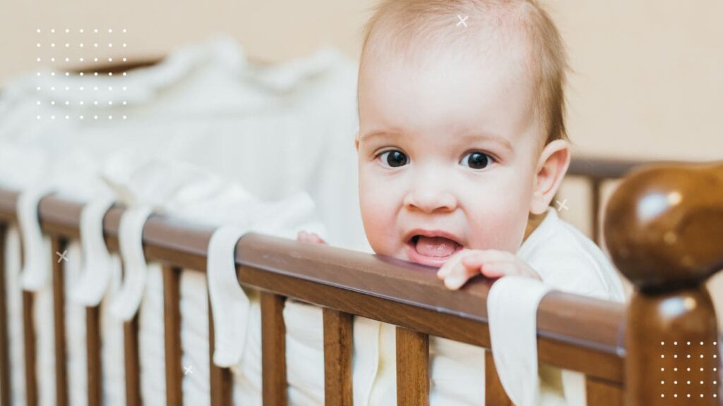 Baby Chewing on Crib 4