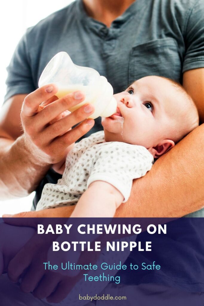 Baby Chewing on Bottle Nipple